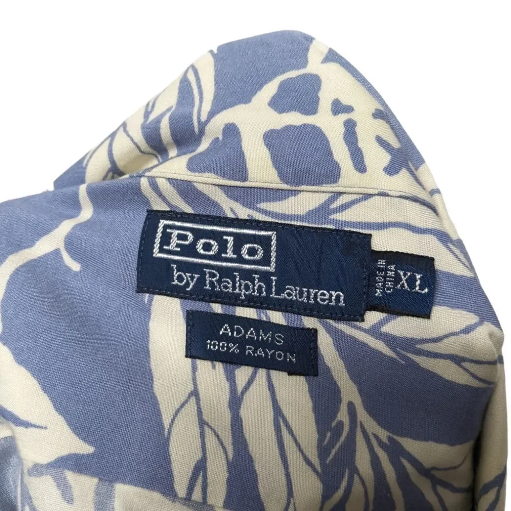POLO RALPH LAUREN Adams Palm Print Summer Button Up Short Sleeve Shirt XL